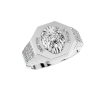 Bague tête de lion en argent sterling 925 avec moissanite VVS D, personnalisée, hip-hop, glacée, bijoux de luxe, déclaration de style, pour homme, sertie à griffes, rhodiée