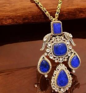 Elegant Matt Gold Plated Polki <b>Kundan</b> Chain Set Beautiful Alloy <b>Jewelry</b> for Weddings Anniversaries Parties Engagements - Product Image 1