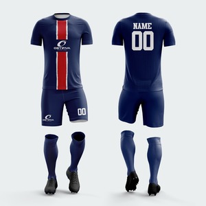 Quick-Dry Breathable 100% Polyester Soccer Uniform Sets <b>Heat</b>-Transfer Printed Short Unisex Team Wear Professional Manufacture - Product Image 1