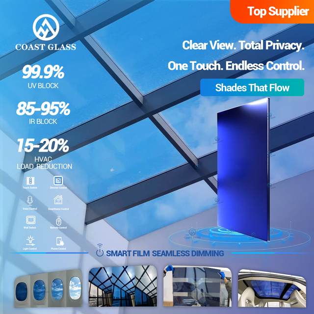Switchable SPD Smart Film Electrochromic Infinitely Dimmable Variable Tint Glass for Tesla Sunroof Yacht Skylight Building