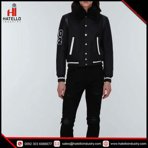 Vestes universitaires unisexes brodées de haute qualité à impression personnalisée Veste de baseball américaine surdimensionnée Letterman pour homme - Product Image 3