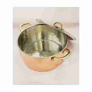 Plato de servicio dorado personalizado de alta demanda y olla de cobre de calidad Juego de utensilios de cocina ecológicos - Product Image 5