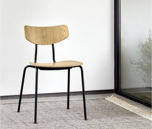 Chaise de salle à manger minimaliste Offre Spéciale multicolore siège en contreplaqué écologique jambe en métal pour bureau à domicile hôtels Villas états-unis ue corée japon - Product Image 1