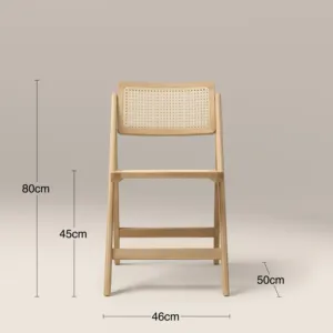 Chaise de salle à manger pliante en bois naturel SINTERIOR ELYNN - Product Image 4