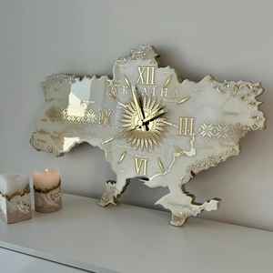 Handmade Quartz Epoxy Resin <b>Wall</b> <b>Clock</b> with Natural Wood Inlay Needle Display <b>Modern</b> Luxury Decor for Home Office - Product Image 6