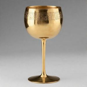 Cáliz sagrado LightChalice, copa de vino de comunión de latón antiguo, Copa Vintage hecha a mano para iglesia y ceremonias espirituales - Product Image 2