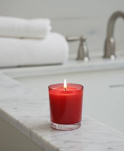 Vela Aromática Roja Elegante en Frasco de Vidrio Transparente, Cera de Soya Premium, Combustión Estable, Decoración para el Hogar, Estilo Moderno Hecho a Mano, Ecológica para Navidad - Product Image 2