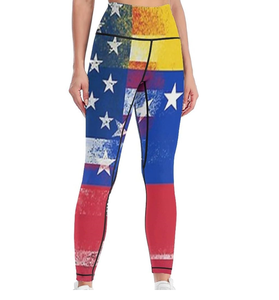 U.S.A Venezuela Flag Women's <b>High</b> <b>Waist</b> Yoga Pants <b>Tummy</b> <b>Control</b> <b>Leggings</b> Workout Running - Product Image 4