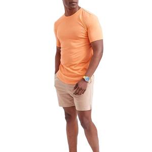 Best <b>Men's</b> Quick Dry Spandex Gym Fitness Yoga T-<b>Shirt</b> & Shorts in Orange <b>Yellow</b> Printed Pattern Fitness Wear - Product Image 1