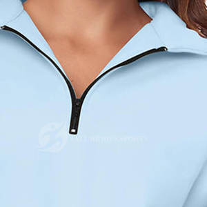 Premium Quality Soft Polyester/Cotton Winter <b>Women's</b> <b>Quarter</b> <b>Zip</b> Sweatshirt Front Logo Custom Design Eco-Friendly Breathable - Product Image 5