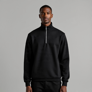 เสื้อสเวตเตอร์มีซิปครึ่งแขนสำหรับผู้ชายเสื้อสเวตเชิ้ตสำหรับฝึกซ้อมเสื้อวอร์มแบบมีซิปออกแบบโลโก้ได้ตามต้องการ - Product Image 4