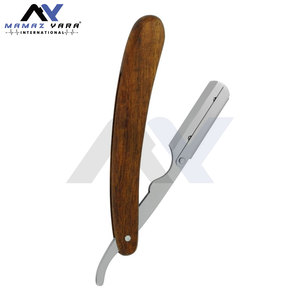 Rasoir de barbier à lame droite avec système de verrouillage oscillant, manche en bois de couleur personnalisée, outil de rasage professionnel pour barbier - Product Image 3