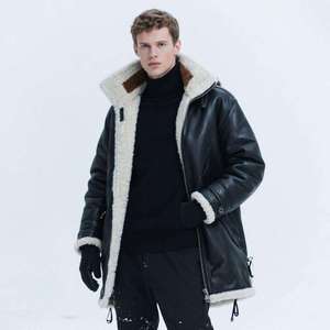 Chaqueta de cuero impermeable para montar en motocicleta para hombre, con forro polar térmico, cortavientos de invierno, abrigo de nieve, dobladillo ajustable, ropa de calle - Product Image 3