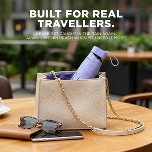 Compact Minimalist Design <b>Automatic</b> Travel <b>Umbrella</b> 8K Semi-<b>Automatic</b> 3-Folding Rain Protection with Case - Product Image 5