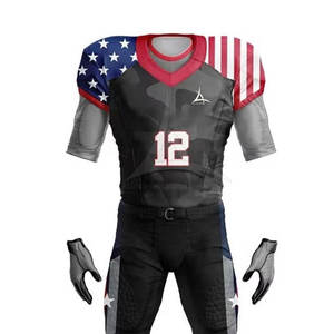 Ensembles d'uniformes de football américain de haute qualité, respirants, grande taille, manches courtes, 100% polyester, séchage rapide, entraînement, matchs - Product Image 4