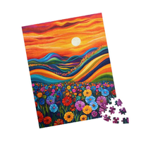 Fabricant de puzzles en bois DIY personnalisés Flower Hill |   501-1000 pièces de puzzle en papier pour la vente en gros et les cadeaux