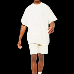 Ropa de hombre, camisetas para hombre a la venta, conjunto corto con logotipo personalizado para hombre, camiseta y pantalones cortos de manga corta transpirables de algodón 100% - Product Image 5