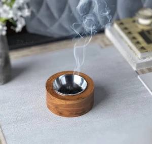Modern Acacia <b>Wood</b> Religious Eco-Friendly Incense <b>Burner</b> with Vent Holes Handcrafted Design <b>for</b> Home Decor Gifting - Product Image 4