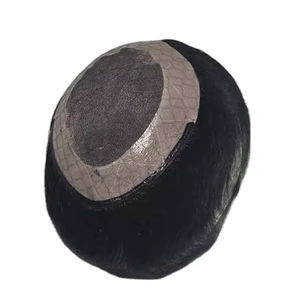 Toupet en cheveux humains Remy indiens de style Yaki Taz Hair BD, trame unique pour système capillaire pour hommes en dentelle - Product Image 1