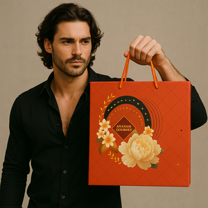 Bolsas Kraft de papel de arte de calidad profesional de lujo, embalaje de regalo reciclable biodegradable ecológico hecho a medida - Product Image 5