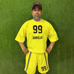 Nuevo Conjunto Deportivo de Dos Piezas para Hombre, Talla Grande, para Invierno, Ropa de Playa, Pantalones Cortos, Camiseta Informal, 100% Algodón - Product Image 1