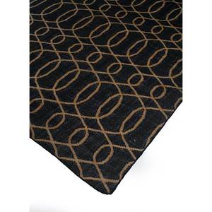 พรมโพลีเอสเตอร์ลายเรขาคณิตสีเทาดำ รุ่น Indusbar ADPV-13003 แบบทอเรียบ ลายเส้นสี่เหลี่ยมผืนผ้า พรมปูพื้นบ้านลายทาง ขนนุ่ม - Product Image 2