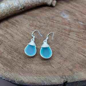 ต่างหูหยดน้ำสีเงินสเตอร์ลิงทำด้วยมือจาก925อินเดีย - Product Image 4