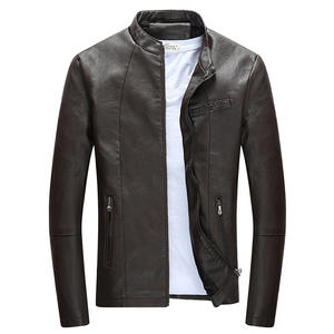 Vente Vente Slim Fit Hommes Veste En Cuir Moto Vestes Automne Hiver Veste Hommes Casual Produits En Cuir Véritable - Product Image 5