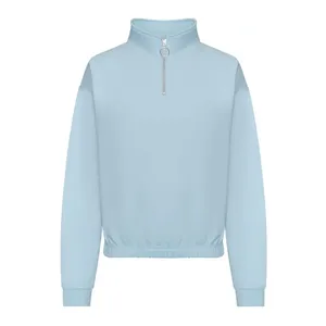 Custom Women's <b>Cropped</b> <b>Zip</b> Sweatshirt Promotional <b>Hoodies</b> & Sweatshirts - Product Image 2