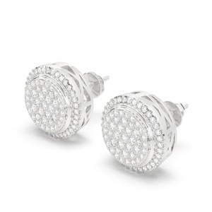 ต่างหูเม็ดเพชรกลมแบบคลาสสิกสำหรับผู้หญิงสำหรับงานแต่งงานหรือของขวัญ - Product Image 4