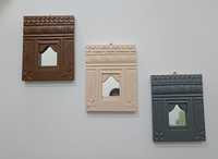 Cadres de fenêtres rectangulaires en bois Art Déco faits à la main, Jharokhas avec sculptures complexes pour mariage, Pâques - Pièce unique Z F CRAFT