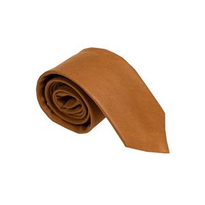 Corbata y pajarita italianos sencillos color canela para hombre - Product Image 2
