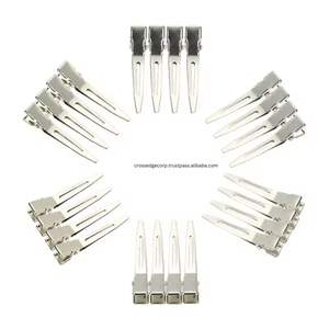 Pinzas para el pelo de rizos pequeños de una sola punta de acero inoxidable de alta calidad para uso en salón de belleza Logotipo de Color personalizado borde cruzado - Product Image 6