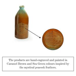 Peacock Boulevard Vases en Céramique Gravés à la Main Style Classique Porcelaine Ensemble de 2 20.3 cm pour Chambre et Salon - Product Image 5