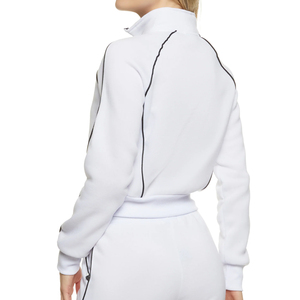 Conjunto de chándal de algodón para mujer de alta calidad al por mayor, Top corto personalizado, sudadera holgada de dos piezas con capucha, corta y sólida para invierno para niñas - Product Image 3