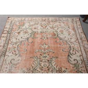 Tapis Vintage en Laine Orange Beige 5.2 X 9.1ft Turc Plat Tissage Patchwork Motif Salon Tapis Latex Support pour Décorations - Product Image 5