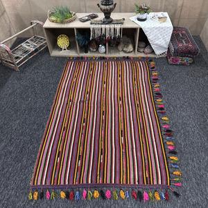 Alfombra de 4.4x6.8 pies, Alfombra Turca Vintage, Alfombra de Lana Kilim Arcoíris - Product Image 1