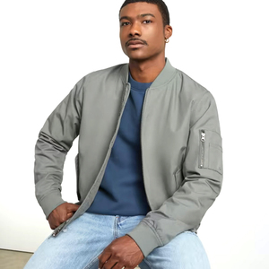 High Quality Custom Men's Bomber <b>Jacket</b> with Reversible Stand Collar Pocket Decoration New Design Style Bomber <b>Jacket</b> - Product Image 3