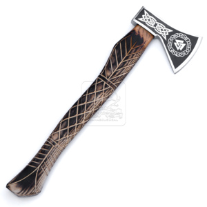 Handmade Viking <b>Axe</b> Tomahawk Hatchet DD-VikingAxe-137 Intricate Engraved Bearded Blade with Wood Hardwood Handle - Product Image 1