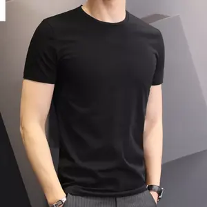 Ropa informal de alta calidad para hombre, camisetas ligeras de material de algodón para hombre, camisetas de Color sólido para hombre a la venta - Product Image 4