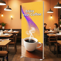 Panneau publicitaire LED rectangulaire en PVC, prix de gros usine, taille personnalisée, sur pied, couleur intégrale, pour menu