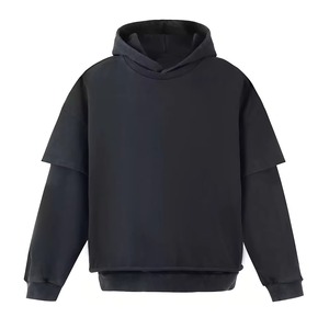 Nouveau Style personnalisé hommes mode à capuche Vintage Double couche à capuche poids lourd surdimensionné lavage à l'acide pull à capuche pour hommes - Product Image 6