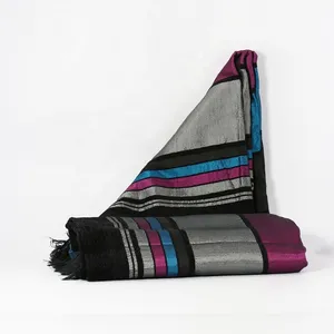 手工编织格子，柔软保暖批发摩洛哥格子围巾，毛毯格子100% 天然手工波浪围巾