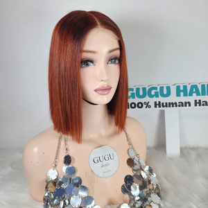 Vente en gros 100% brut vietnamien Ombre gingembre couleur os droit 8 10 pouces Bob perruque perruques de cheveux humains Double dessiné vendeur - Product Image 1