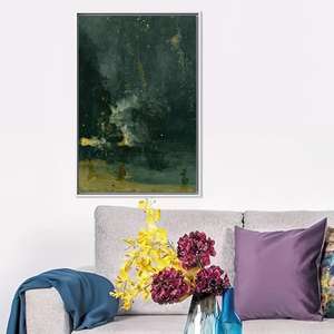 Lienzo impreso: Arte de la cohete que cayó de cielo azul, de James McNeil Whistler, con marco blanco - Product Image 1