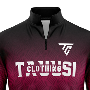 Sweat-shirt pour homme en polaire polyester/coton, demi-zip, logo sur le devant, col montant, hiver, anti-froissement, fabrication sur mesure - Product Image 2