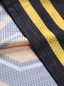 Wholesale Black <b>Gold</b> Oversized <b>Mesh</b> Jerseys Shirt Hip Hop Streetwear V Neck Sublimation Two Tone Football Jersey - Product Image 5