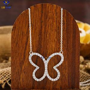 0.801 TDW Colgante de diamante de corte redondo con cadena 925 Plata Diamante no certificado Cvd/Hpht Diamante Piedra de laboratorio - Product Image 1