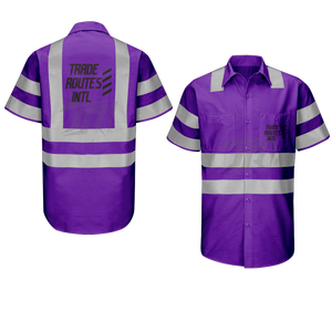 Conjunto de uniforme de poliéster de alta resistencia Camisa abotonada con cuello redondo con estándares de seguridad de babero Logotipo personalizable para pedidos a granel - Product Image 6