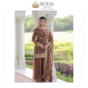 Última Colección de Diseñador de Ropa Tradicional India, Colección Sharara de Material Fendy, Traje Sharara para Mujer - Product Image 5